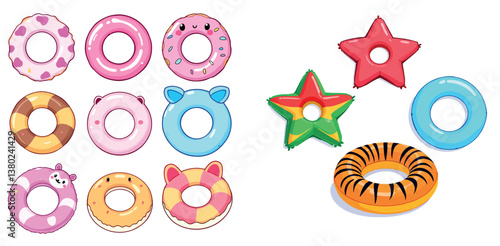 Colorful inflatable pool toys providing fun and safety for summer