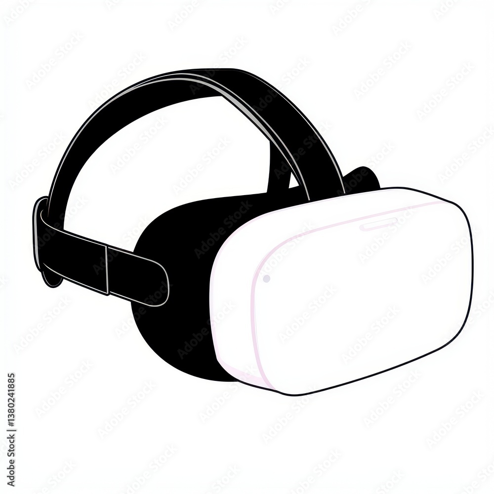 Modern Black and White Virtual Reality Headset Modern Black and White Virtual Reality Headset