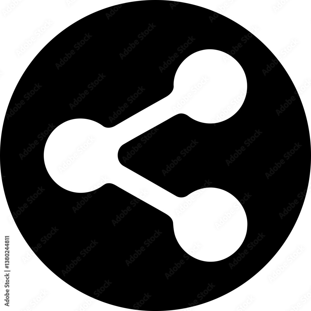 Share icon with transparent on black circle Share icon with transparent on black circle