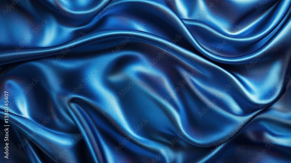 Luxurious blue silk fabric background, smooth, flowing texture for elegant designs Luxurious blue silk fabric background, smooth, flowing texture for elegant designs
