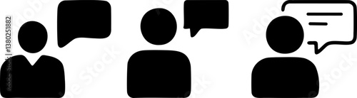 Talking Symbol Icon Set with Speech Bubble