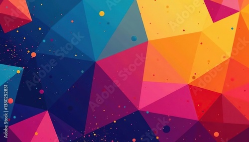Geometric abstract shapes, vibrant color palette, modern style , bold, line, modern