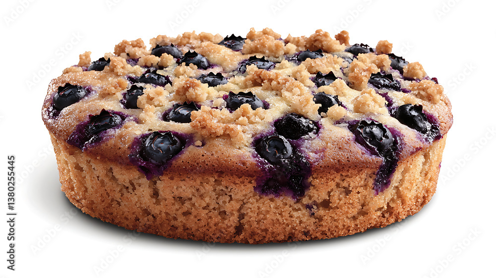 A blueberry cake with a crumb topping A blueberry cake with a crumb topping