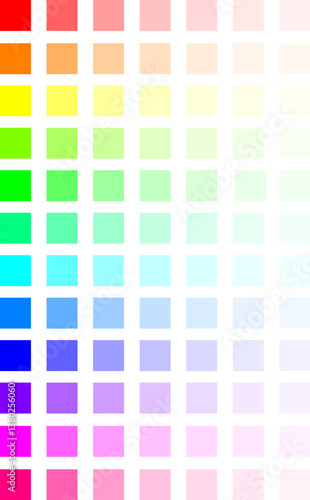 Color palette created with the principles of the golden ratio. Vector illustration on white background