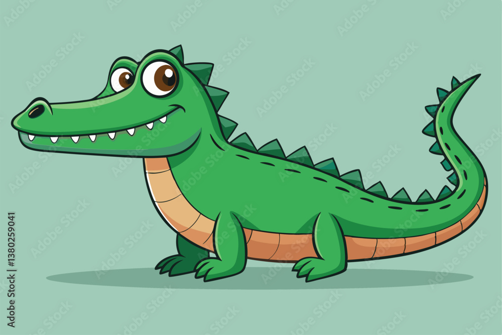 Crocodile Animal isolated flat vector illustration . Crocodile Animal isolated flat vector illustration .