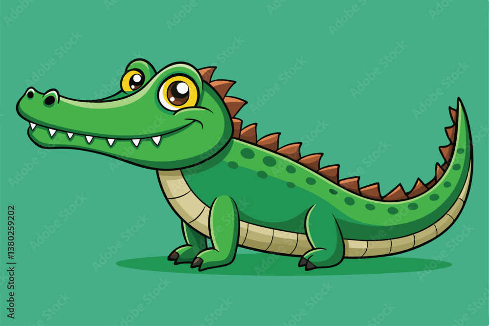 Obraz premium Crocodile Animal isolated flat vector illustration .