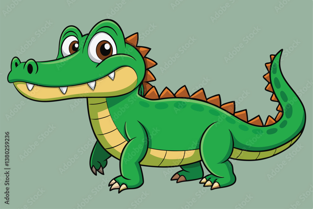Crocodile Animal isolated flat vector illustration . Crocodile Animal isolated flat vector illustration .
