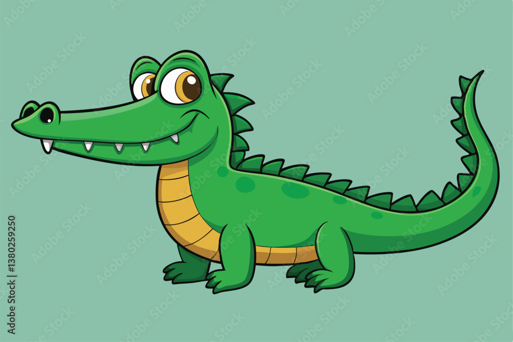 Fototapeta premium Crocodile Animal isolated flat vector illustration .