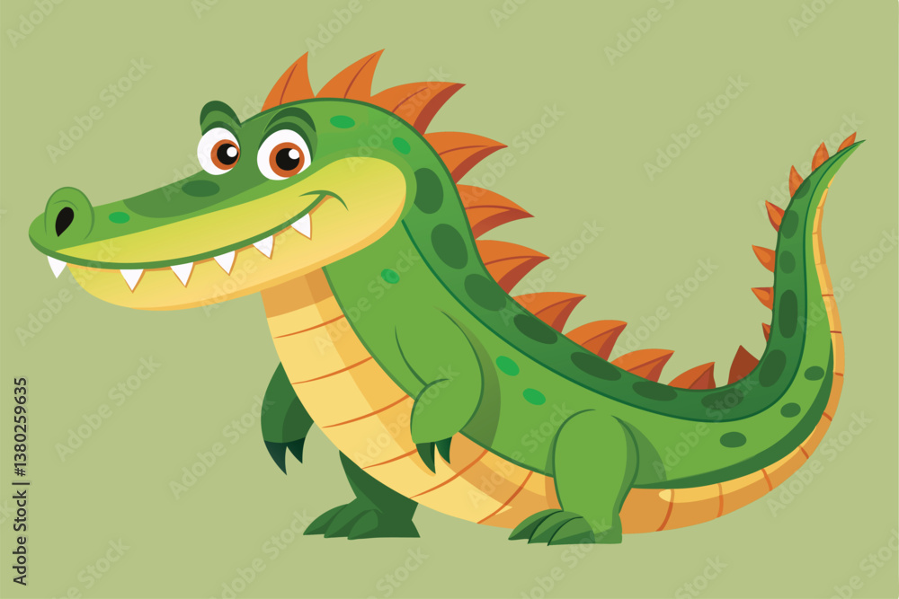 Obraz premium Crocodile Animal isolated flat vector illustration .