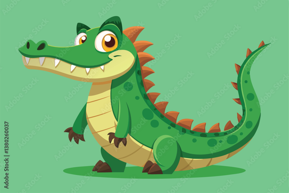 Fototapeta premium Crocodile Animal isolated flat vector illustration .