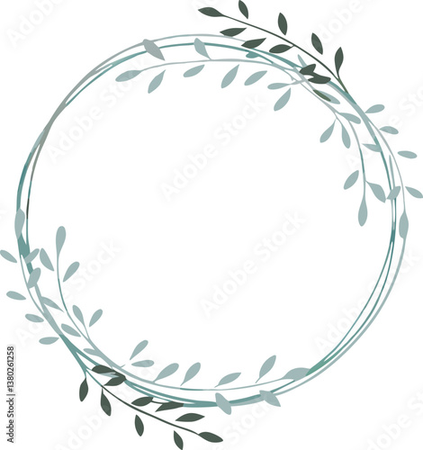 Elegant Circular Floral Wreath Frame Design Template