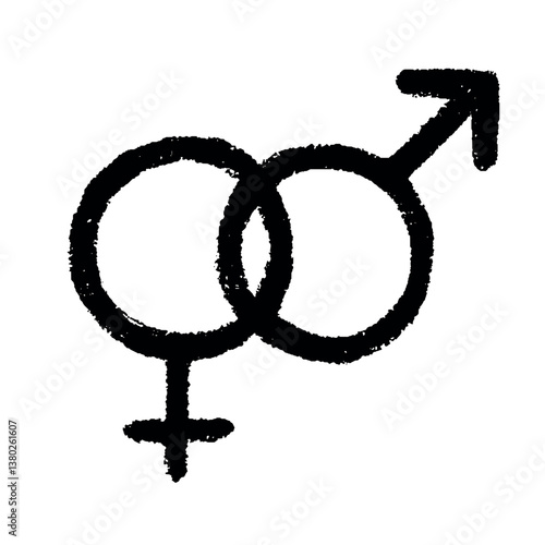 Hand drawn heterosexual gender identity icon Symbol used to represent sex and gender