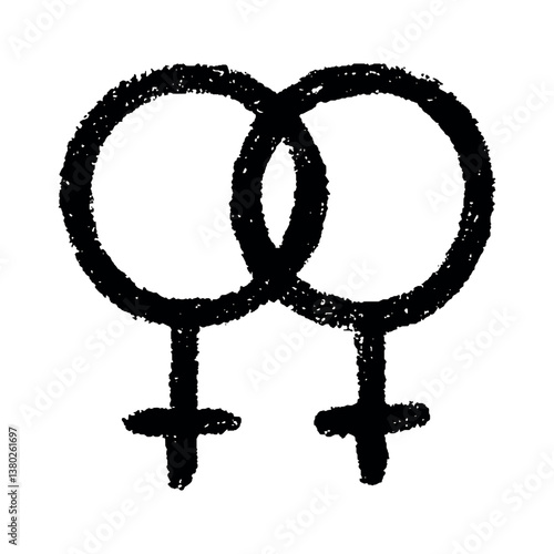 Hand drawn lesbian gender identity icon Symbol used to represent sex and gender