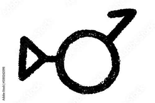 Hand drawn bigender (third gender and demiboy) gender identity icon Symbol used to represent sex and gender