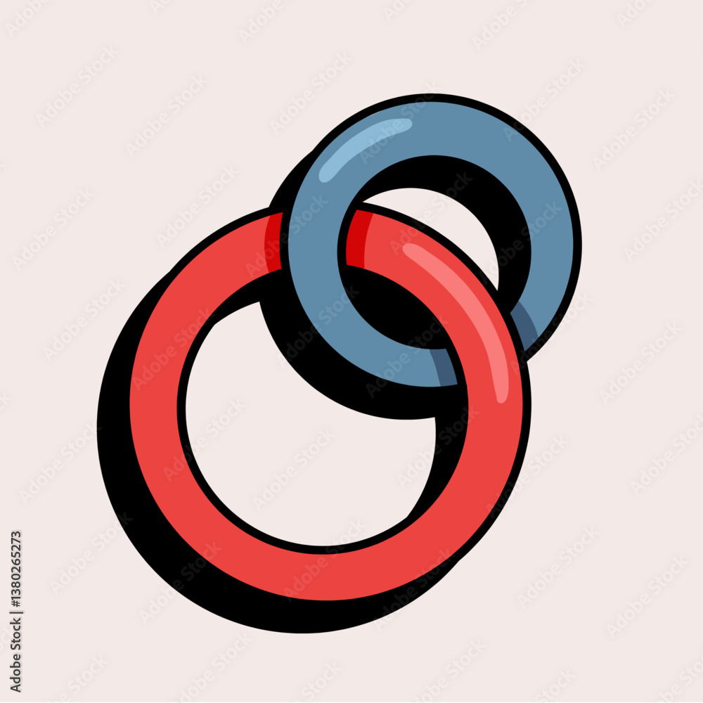 Pastel Interlocked Rings Illustration