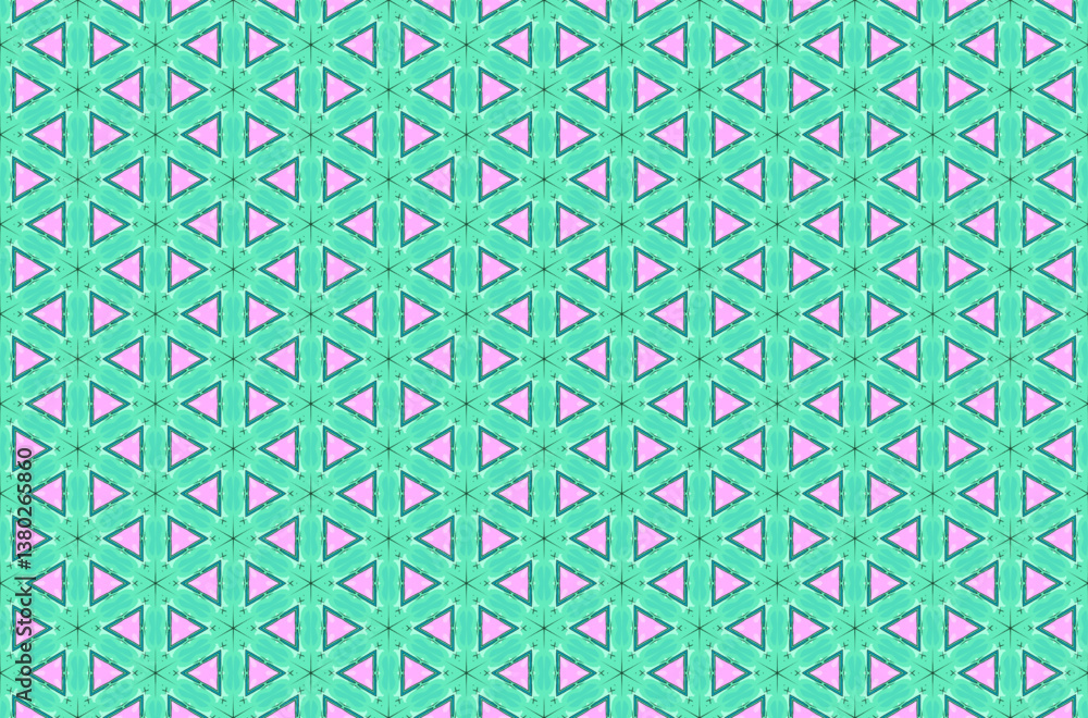 Fototapeta premium Seamless Graphic Background Decoration Textile Fashion Endless Perspective Design Fabric Visual Tile Digital Interior Symmetric Shape Geometric Template Texture Cloth Art Wallpaper Luxury Pattern.