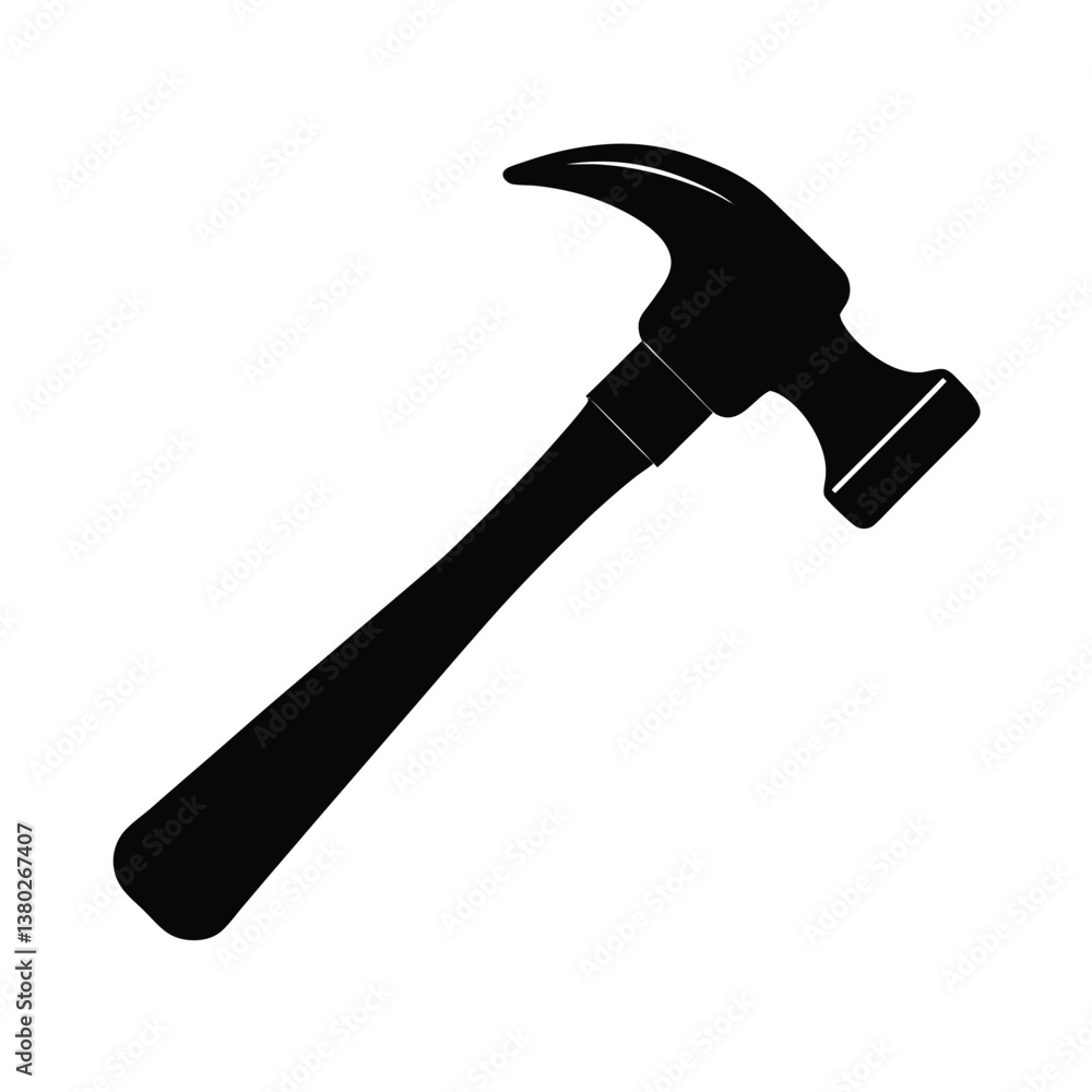 Simple Hammer Silhouette Design for Construction. Simple Hammer Silhouette Design for Construction.
