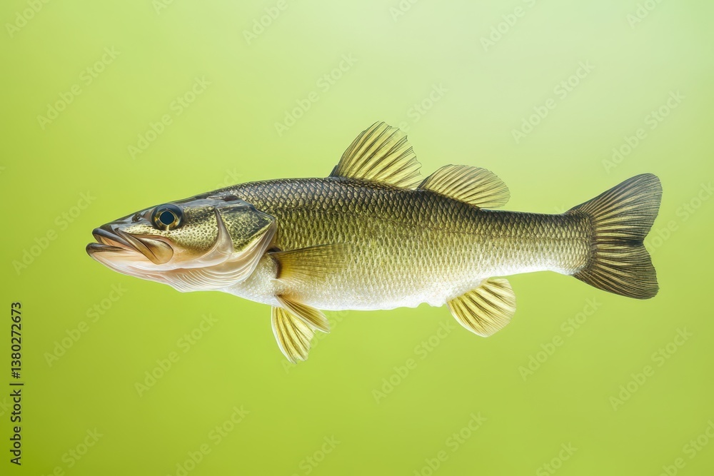A detailed picture of a fish in a green background A detailed picture of a fish in a green background