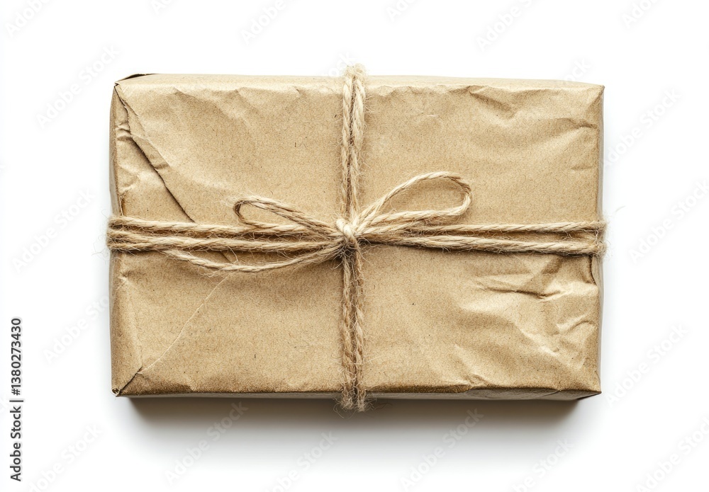 A simple, wrapped package.  Tied with twine, it's ready for shipment