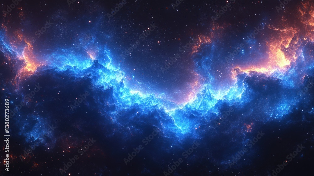 Fototapeta premium Electric Blue Lightning Arc Abstract Background