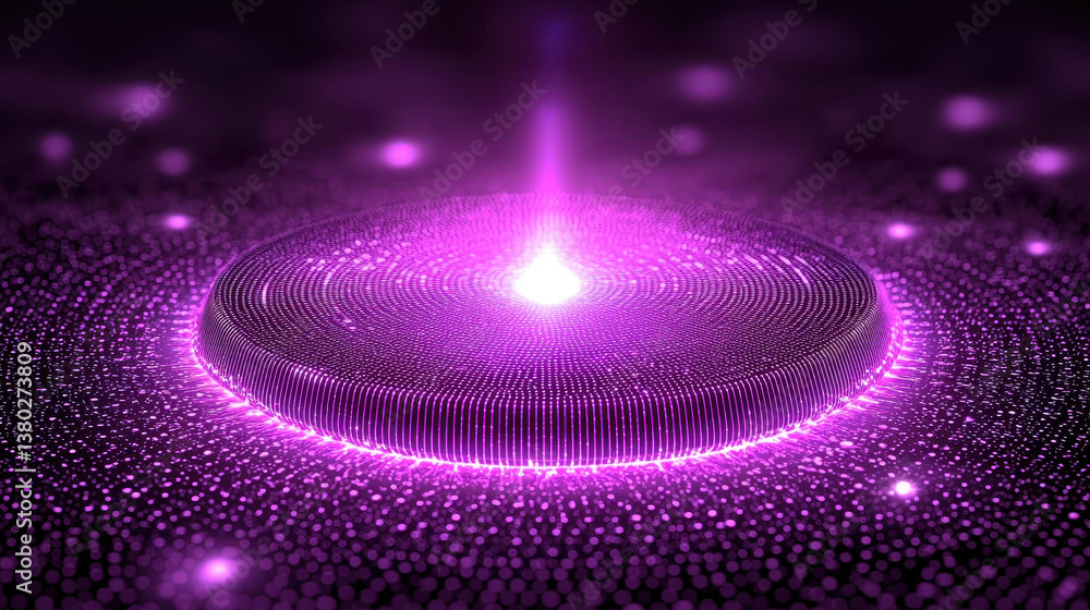 Quantum sensor in a high-tech laboratory captures subatomic particle interactions with neon glow and precision measurements