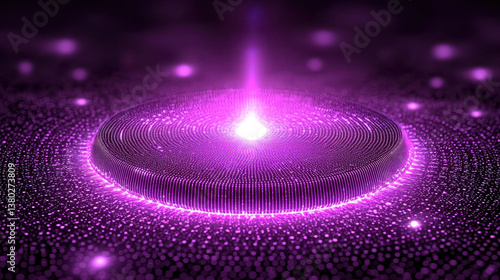 Quantum sensor in a high-tech laboratory captures subatomic particle interactions with neon glow and precision measurements