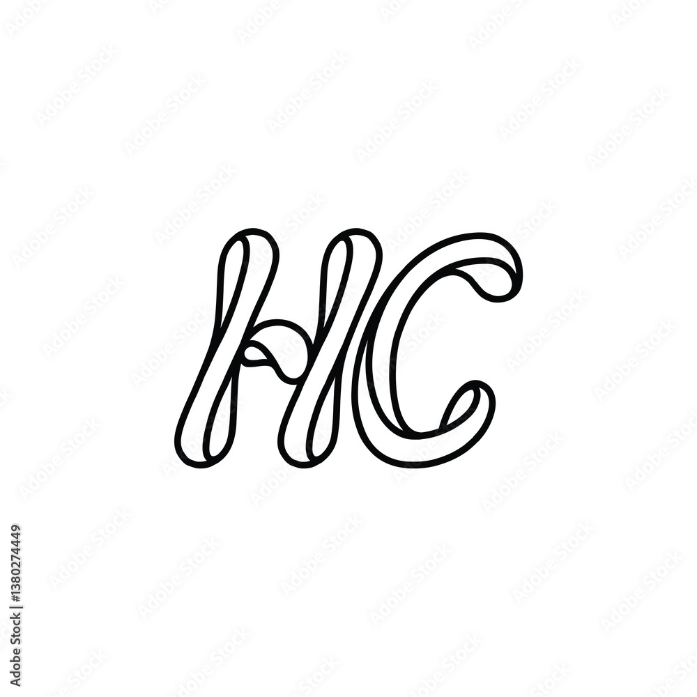 HC monogram logo design letter text name symbol monochrome logotype alphabet character simple logo HC monogram logo design letter text name symbol monochrome logotype alphabet character simple logo