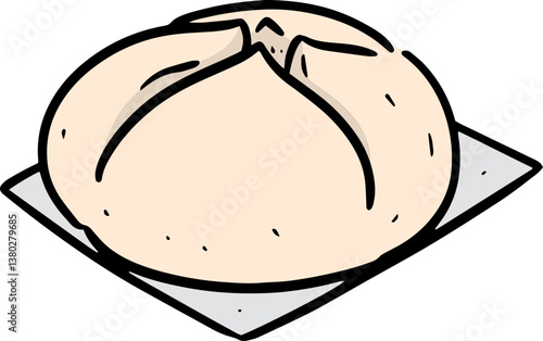 Illustration of steamed bun

