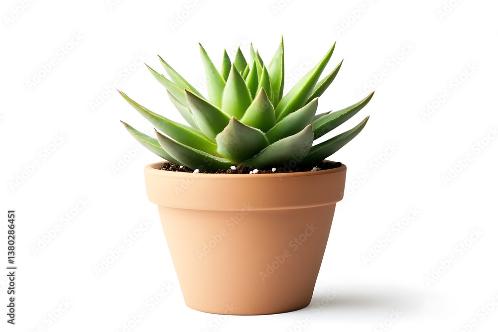 Sempervivum plant in a pot isolated on white Sempervivum plant in a pot isolated on white