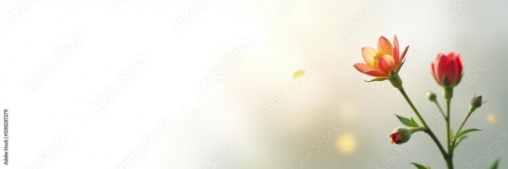 Obraz premium A small, delicate flower or blossom isolated on white, bloom, garden, nature