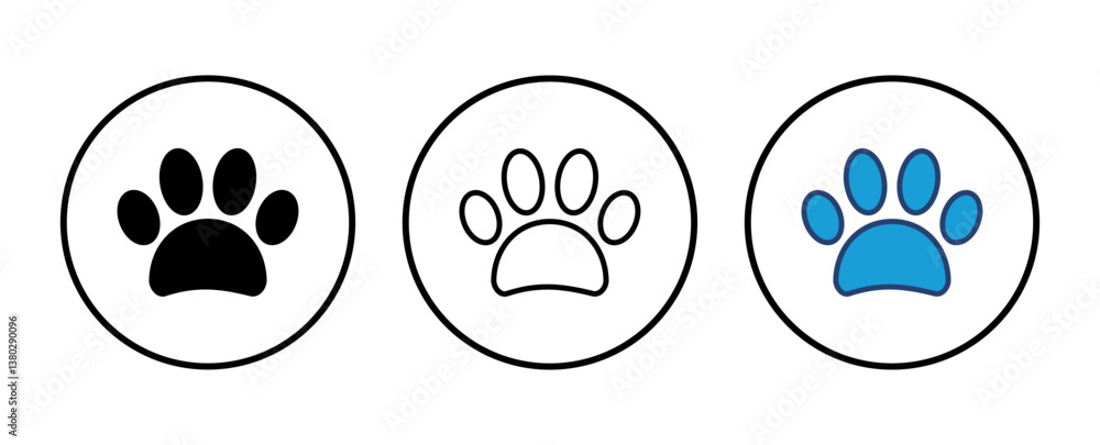 Paw icon vector. paw print icon vector. dog or cat paw Paw icon vector. paw print icon vector. dog or cat paw
