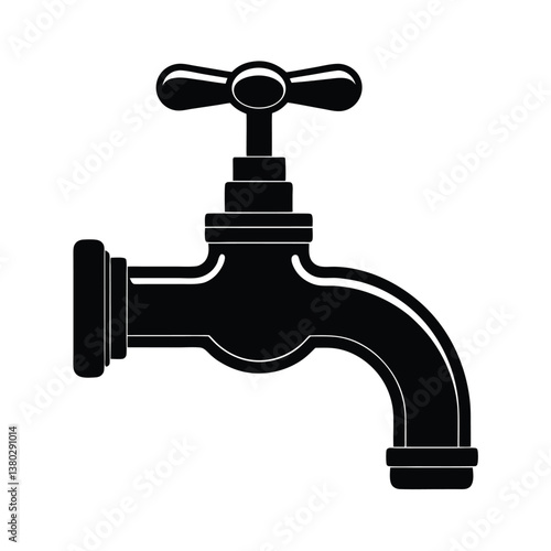 Classic Faucet Silhouette Design for Plumbing.