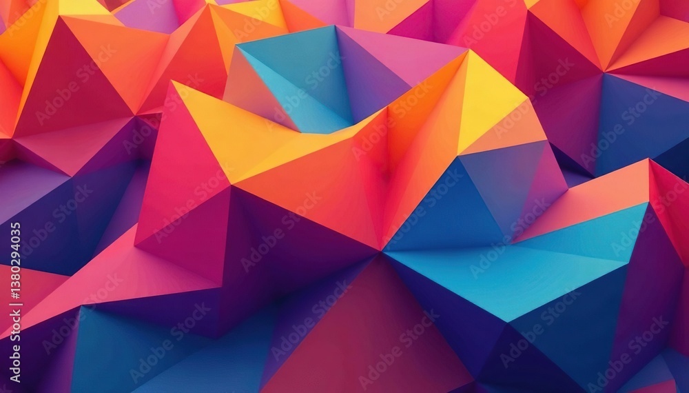Geometric abstract shapes in vibrant color, endlessly repeating , bright, digital, fabric Geometric abstract shapes in vibrant color, endlessly repeating , bright, digital, fabric