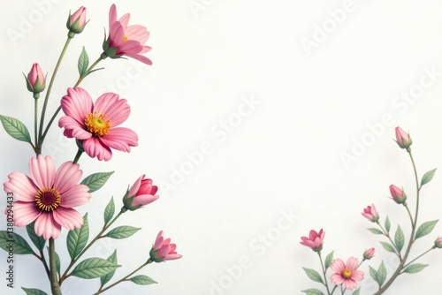 Delicate, small-scale floral print on white background, repeat, pastel