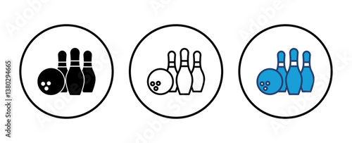 Bowling icon vector. bowling ball and pin icon. bowling pins