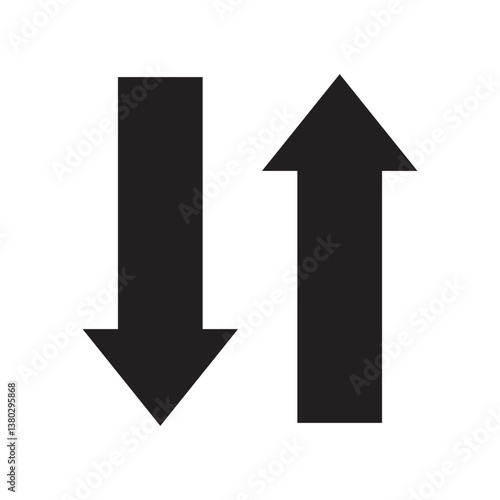 Internet data icon arrow symbol. Up and down arrow icon, Recycling, exchange, left and right and direction sing, up and down symbol arrow icon in transparent background. Vector illustration.