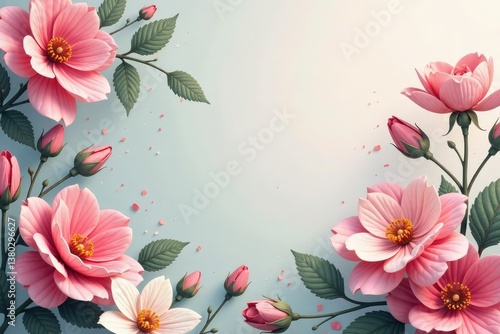 Subtle floral motif, infinitely repeating in a soft color palette , gentle, pretty