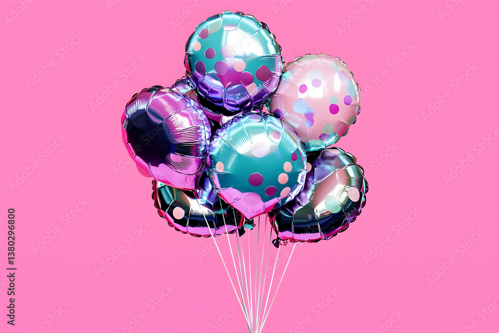 Bunch of colorful balloons on pink background Bunch of colorful balloons on pink background
