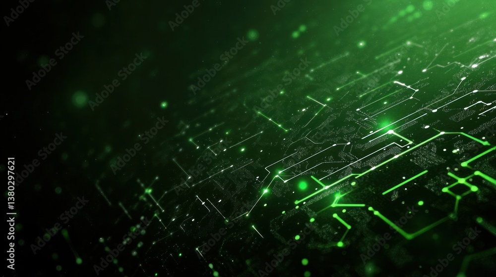 Obraz premium Abstract Green Circuit Board Digital Technology Network