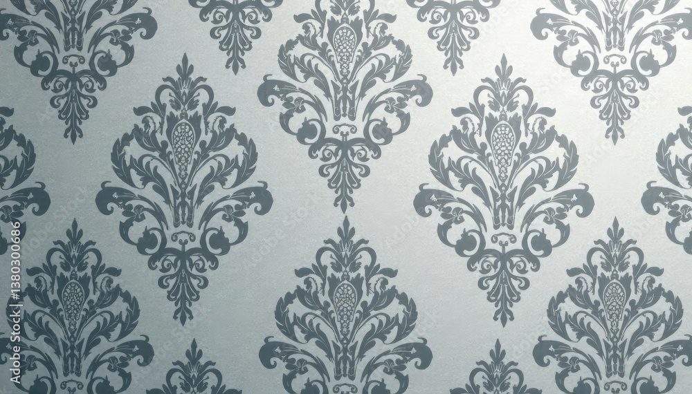 Subtle gray damask pattern with a repeating leaf motif , gray, graphics, design Subtle gray damask pattern with a repeating leaf motif , gray, graphics, design