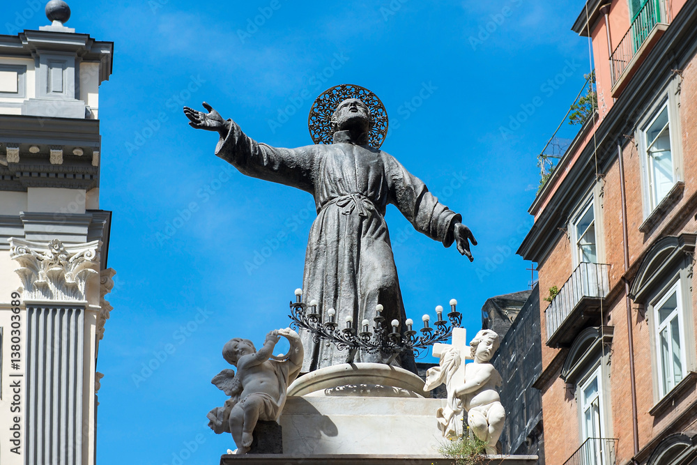 bronze statue to Saint Gaetano da Thiene