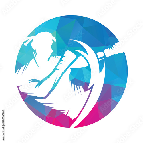 kick boxing logo vector icon. kick boxer attack sport logo icon vector.