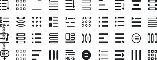 hamburger menu vector set, three line menu icon, UI symbol, user interface vector symbols, navigation elements, web buttons filled and outline designs