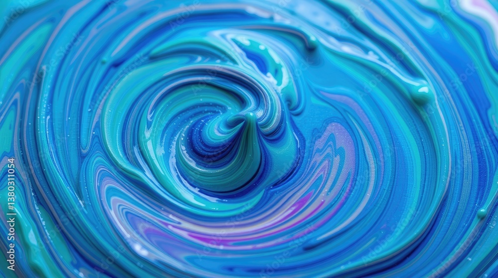 A close up of mixed vibrant blue colored paint swirls A close up of mixed vibrant blue colored paint swirls