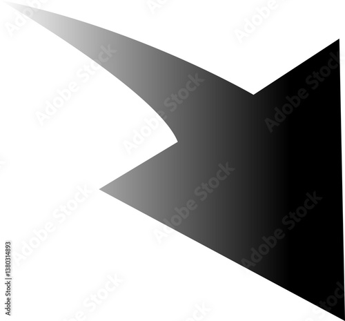 Curved arrow icon.curved vintage interface element of open next page, swipe.simple doodle curve side arrow of motion icon vector illustration.Arrow sign. Flat style icons.
