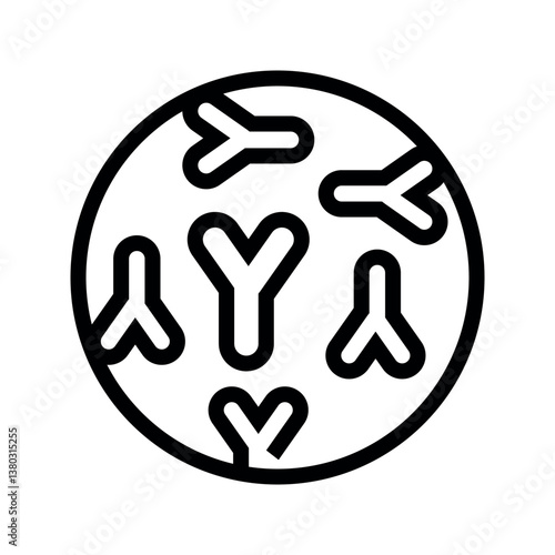Bifidobacterium black line icon for digital and print projects. Microscopic probiotics.