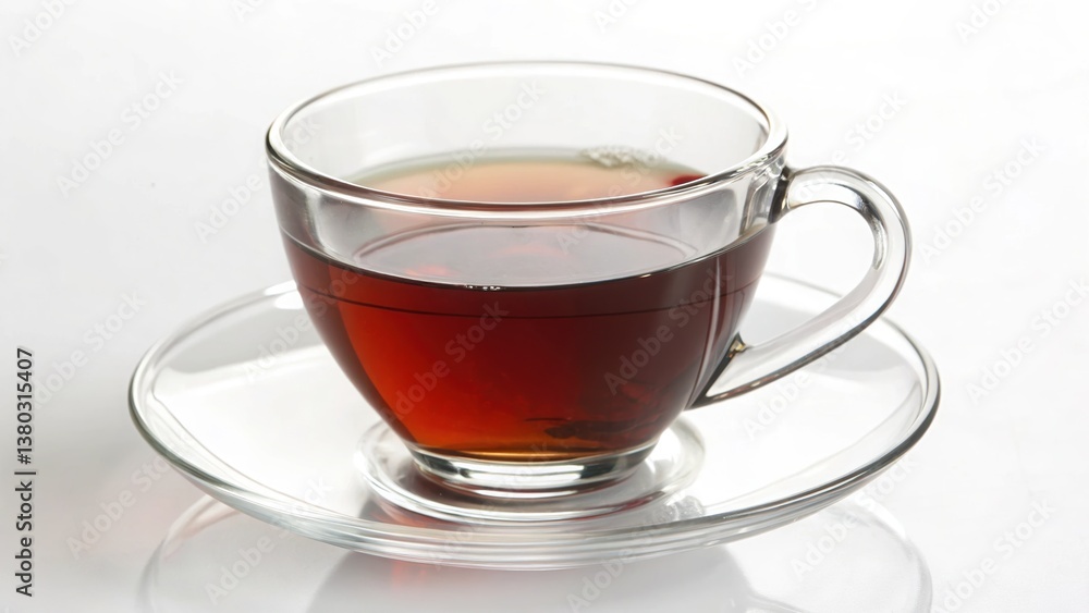 A cup of tea and a cup of tea with cinnamon on a saucer A cup of tea and a cup of tea with cinnamon on a saucer