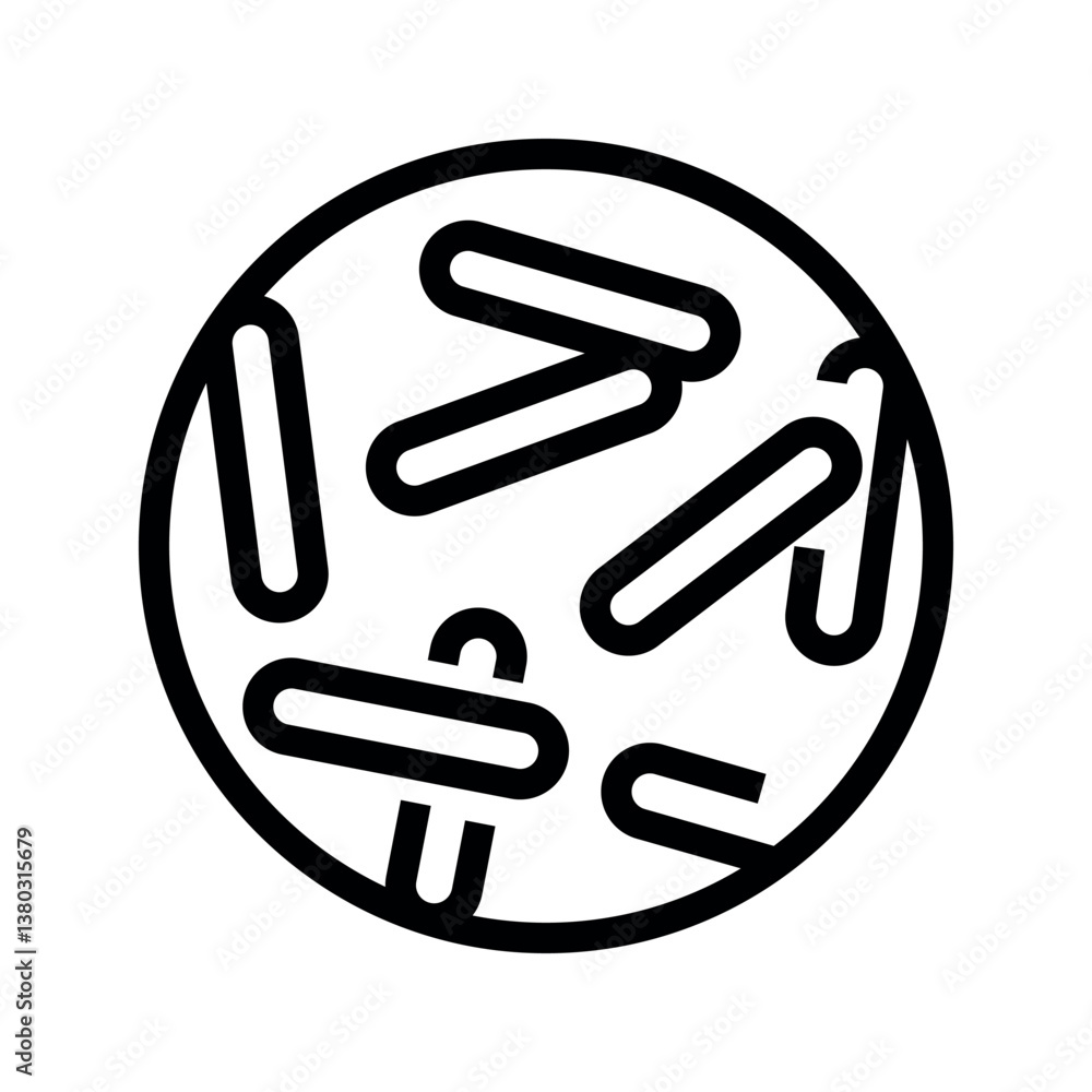 Bulgaricus black line icon for digital and print projects. Microscopic probiotics. Bulgaricus black line icon for digital and print projects. Microscopic probiotics.