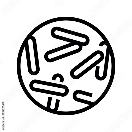 Bulgaricus black line icon for digital and print projects. Microscopic probiotics.
