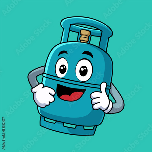 Cartoon Propane Gas Tank Character Giving Thumbs Up Illustration